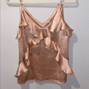 Silky ruffle tank